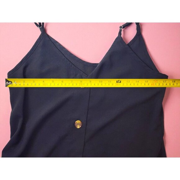 Black Button-Down Cami Top S – Adjustable Straps, Lightweight - Picture 5 of 10